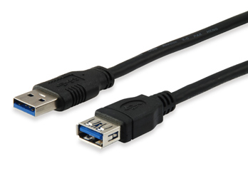 Câble d'extension USB A mâle vers USB A femelle 3.0 - Connecteurs plaqués nickel - Longueur 2 m - Couleur noire