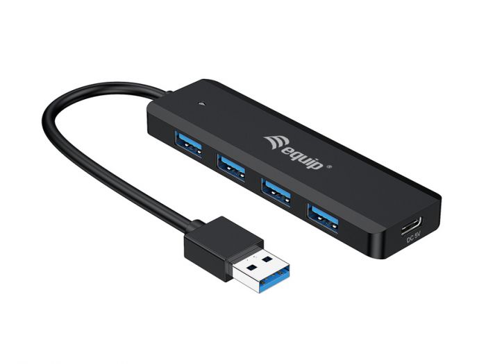 Equip Hub USB 3.2 Gen 1 d'un adaptateur USB-C - 4 ports USB 3.2 - Port d'alimentation USB-C 5 V/2 A supplémentaire