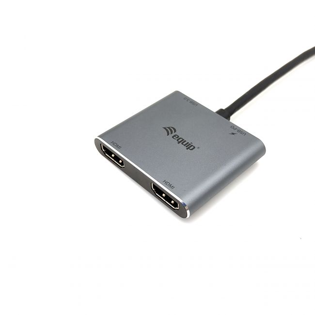 Concentrateur USB-C avec 1x USB 3.0, 2x HDMI - Vitesse jusqu'à 5 Gbps - Boîtier en aluminium