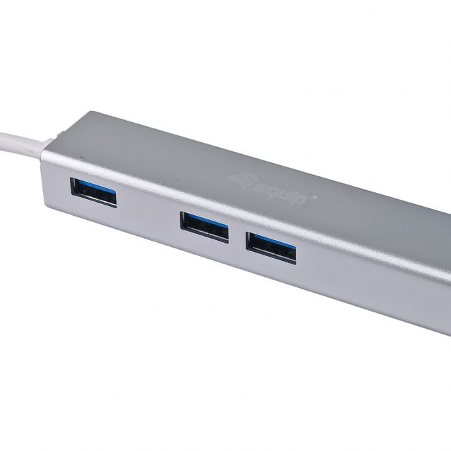 Concentrateur USB-C avec 3x USB 3.0 et adaptateur Gigabit - Vitesse jusqu'à 5 Gbps - Boîtier en aluminium