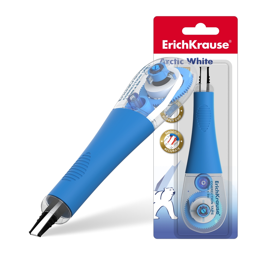 Erichkrause Arctic White Correction Tape - Idéal pour une correction rapide et sûre - Séchage immédiat - Couleur blanche