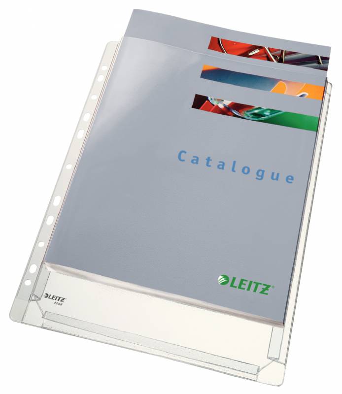 Esselte Standard A4 Manchons à Soufflet PVC Lisse Multi-trou-11 - Capacité 200 Feuilles - Transparent (170 Microns)