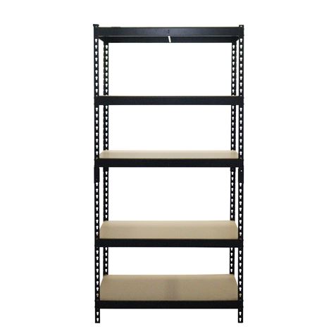 Etagère Ajustable en Métal Blim - 183x90x45mm - Supporte 175kg par étagère - Assemblage Facile - Revêtement Poudre Noir - Couleur Noir