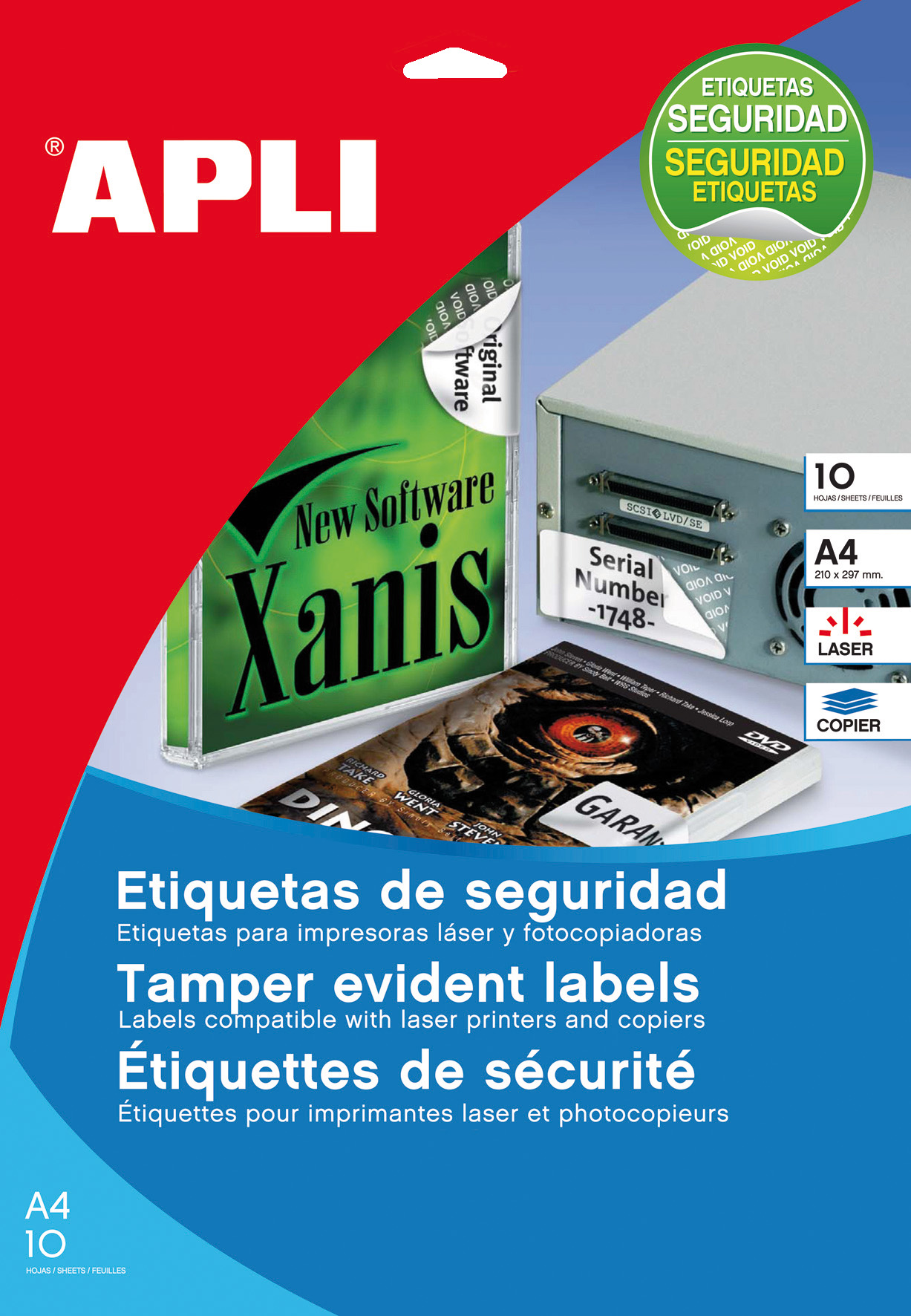 Etiquettes de Sécurité Apli Blanc Ø 40.0mm 10 Feuilles