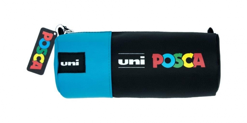 Étui en toile Uni-ball - Idéal pour les marqueurs et les fournitures scolaires - Couleur bleue