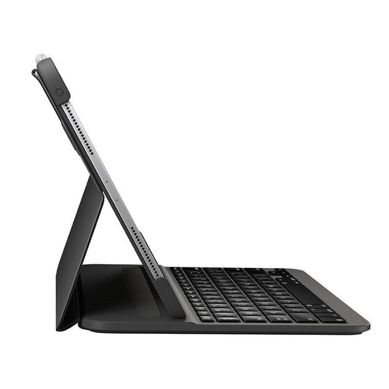 Étui Logitech Slim Folio Pro avec clavier rétroéclairé Bluetooth pour iPad Pro 3e et 4e génération 12,9" - Marche/arrêt automatique - Saisie confortable - Fermeture magnétique - Couleur grise