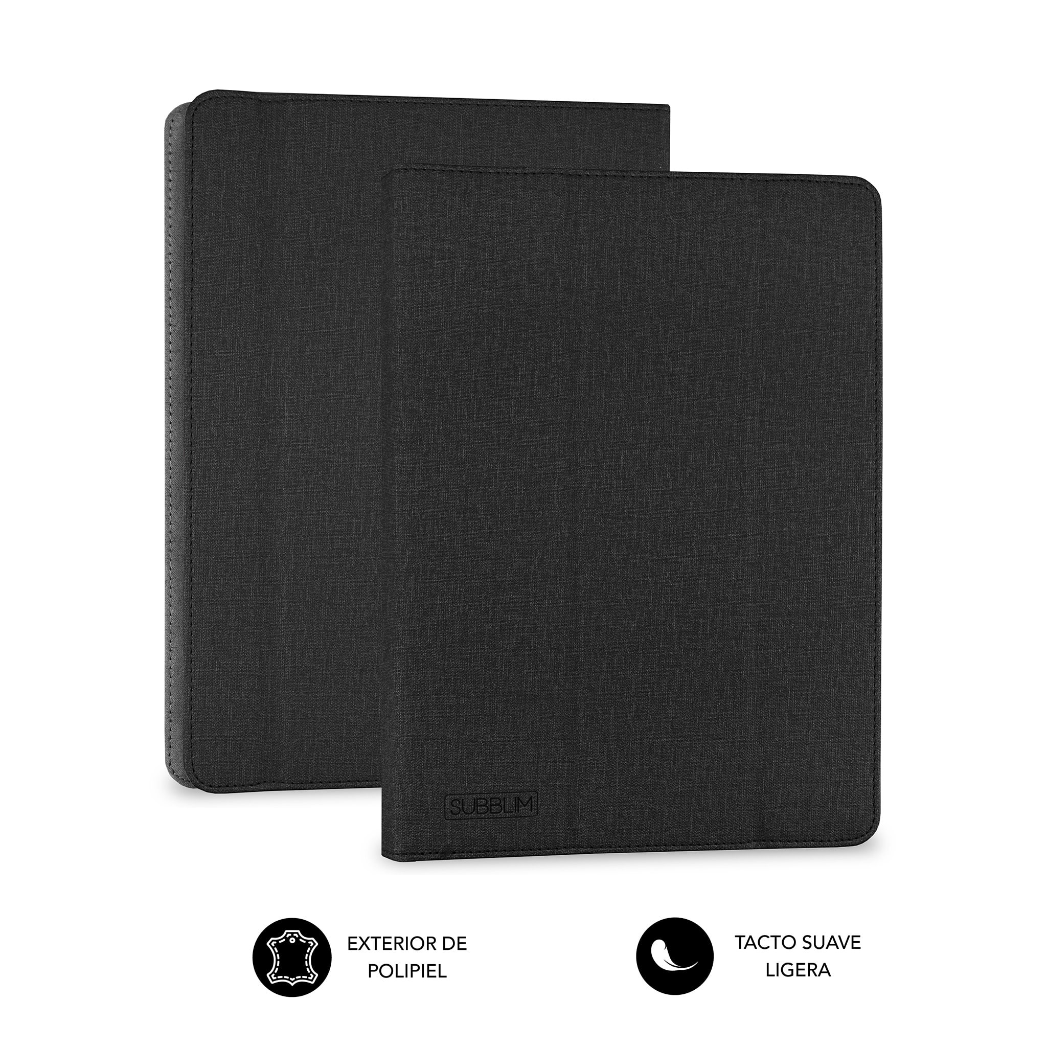 Étui pour Tablette Subblim Freecam - Design Universel jusqu'à 11" - Système de Fixation en Silicone - Intérieur Doux et Velouté - Fermeture Sécurisée avec Bande Elastique - Couleur Noir