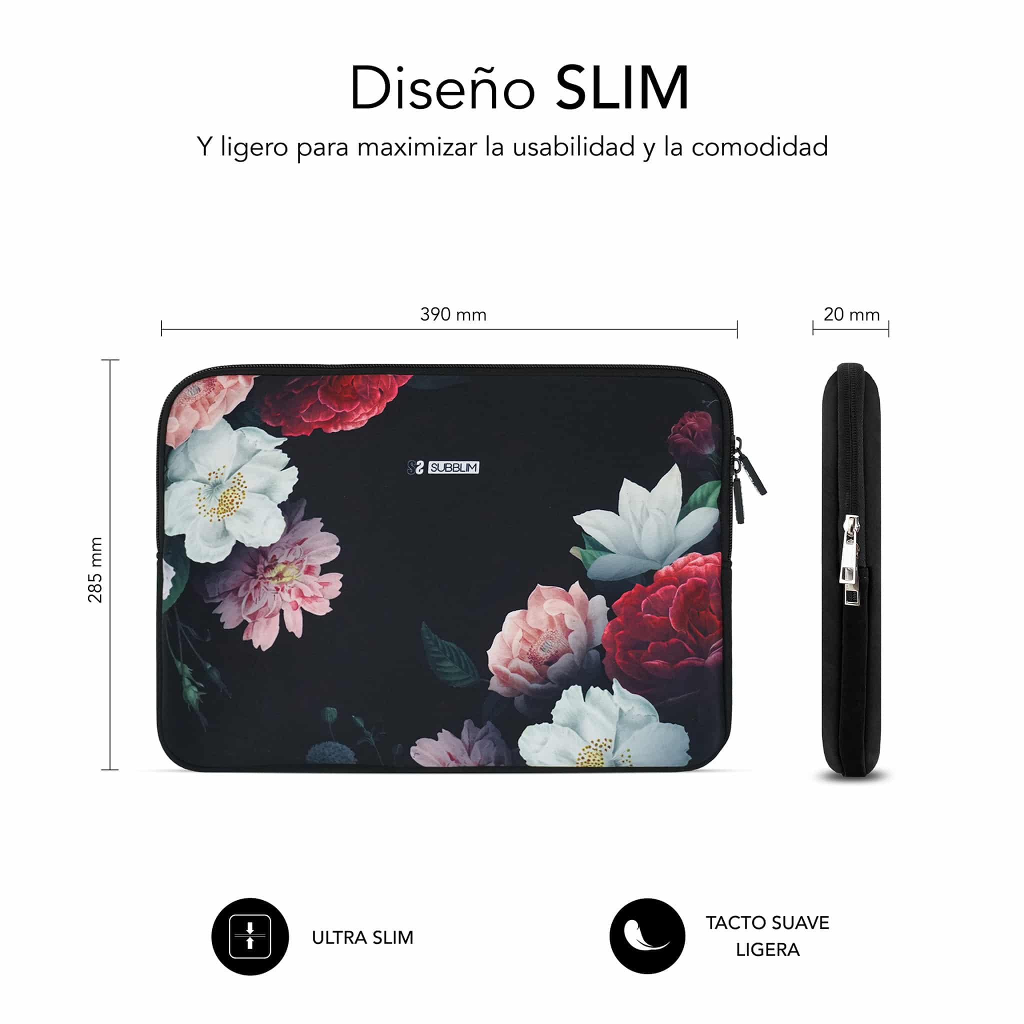 Etui Subblim Tendance Néoprène - Epaisseur 3Mm - Résistance aux Chocs et Chutes - Couleur Fleurs
