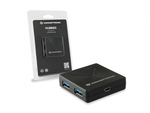 Extenseur Conceptronic Hubbies 02 USB-A 3.0 vers 4 Ports USB-A 3.0 - 5Gbps - Noir
