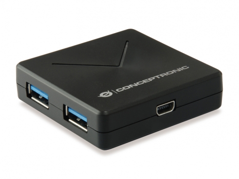 Extenseur Conceptronic Hubbies 02 USB-A 3.0 vers 4 Ports USB-A 3.0 - 5Gbps - Noir
