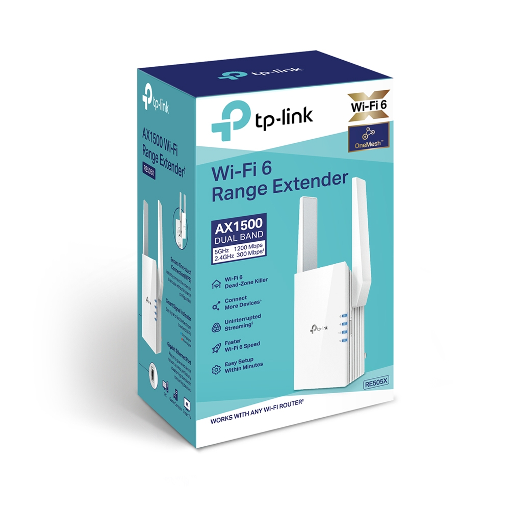 Extension Réseau Wi-Fi TP-Link AX1500 - Wi-Fi 6 - Port Ethernet Gigabit - 2 Antennes Externes