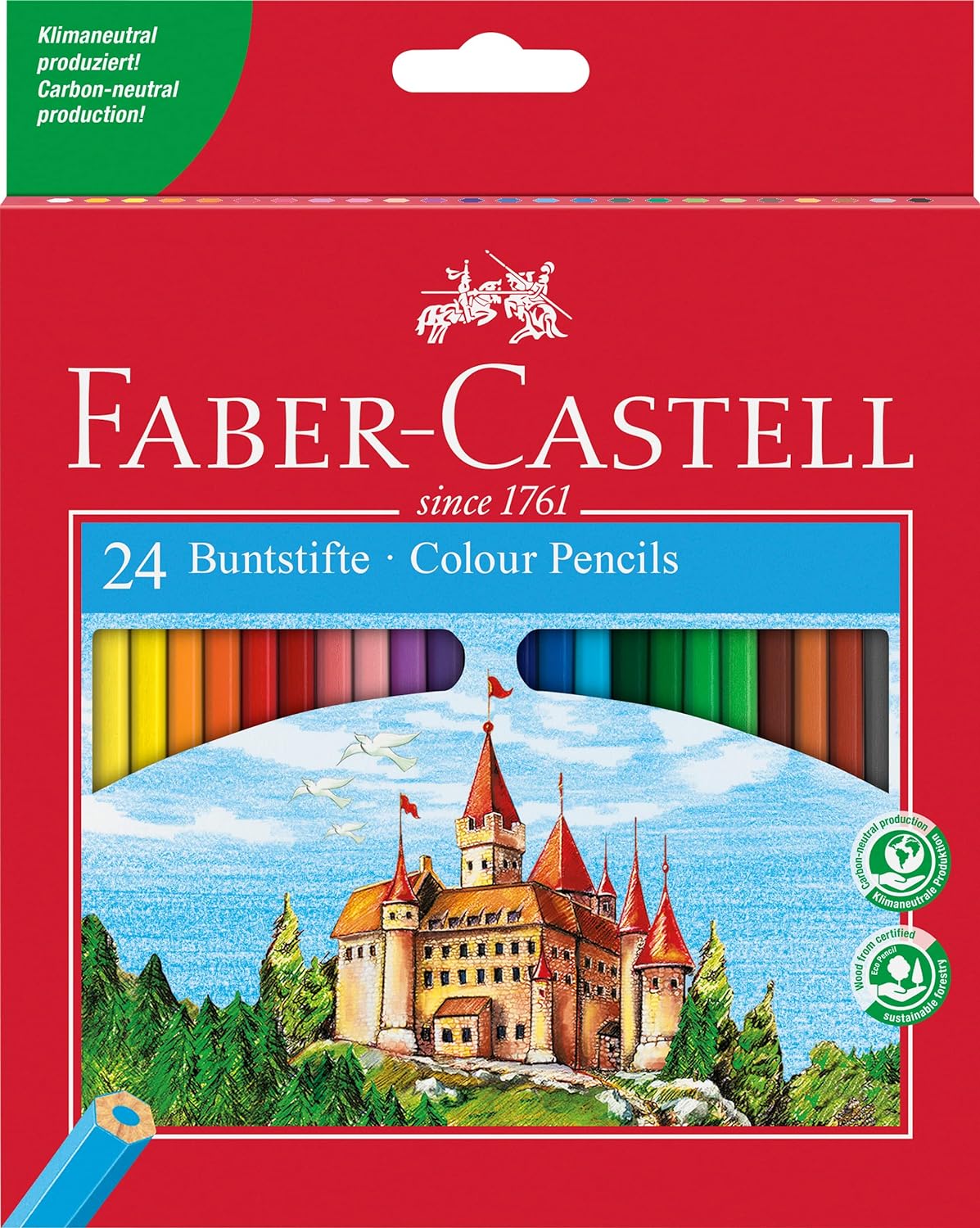 Faber-Castell Classic Color Pack de 24 crayons de couleur hexagonaux - Résistance à la rupture - Couleurs assorties