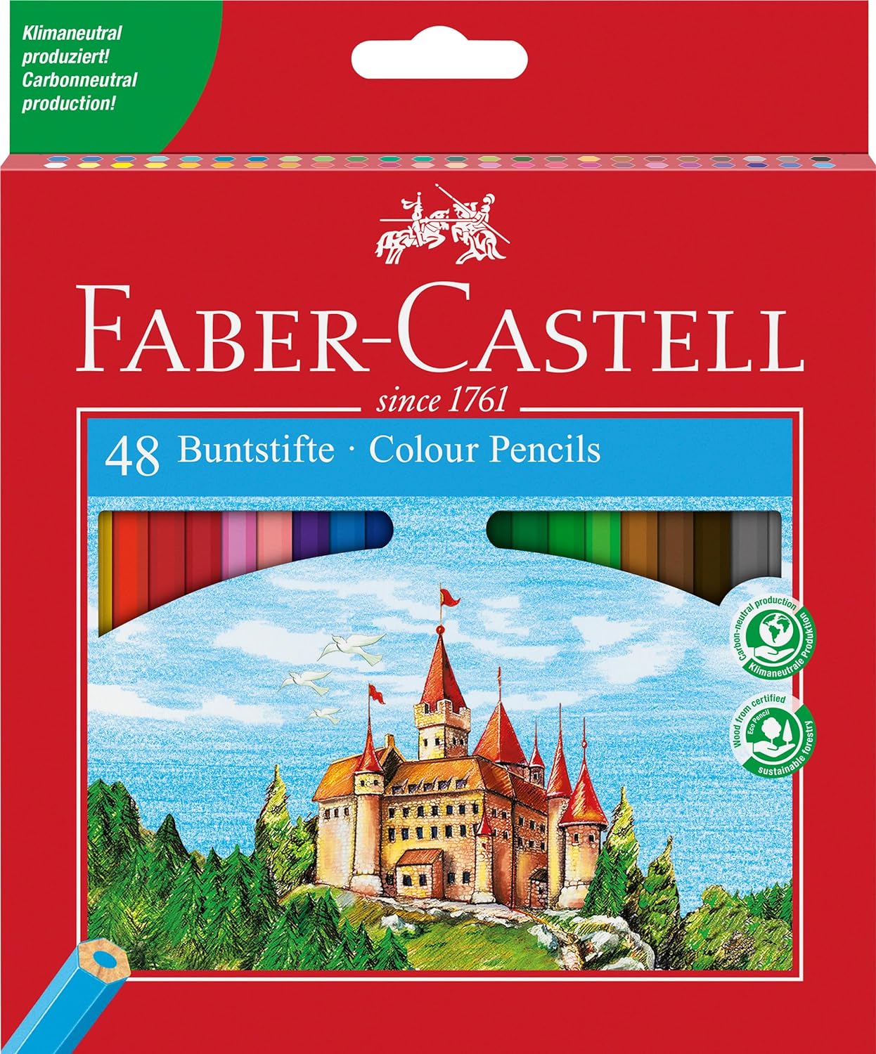 Faber-Castell Classic Color Pack de 48 crayons de couleur hexagonaux - Résistance à la rupture - Couleurs assorties