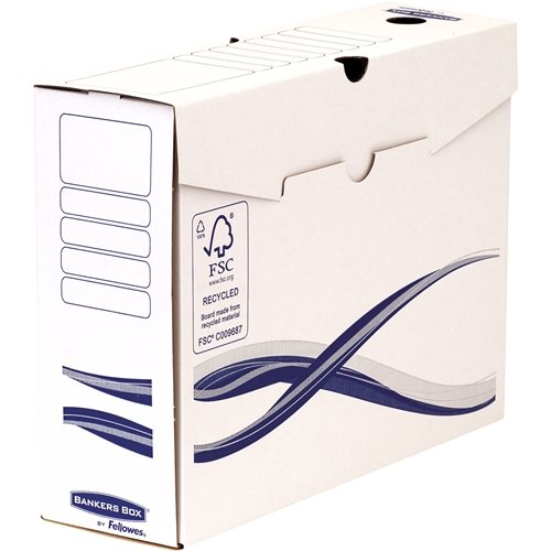 Fellowes Bankers Box Basic Lot de 25 boîtes de classement finales A4+ 100 mm - Assemblage manuel - Carton recyclé certifié FSC