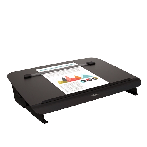 Fellowes Hana Stand and Lectern - Guide de lecture magnétique - Design élégant et durable - Jusqu'à 5 kg - Couleur Noir