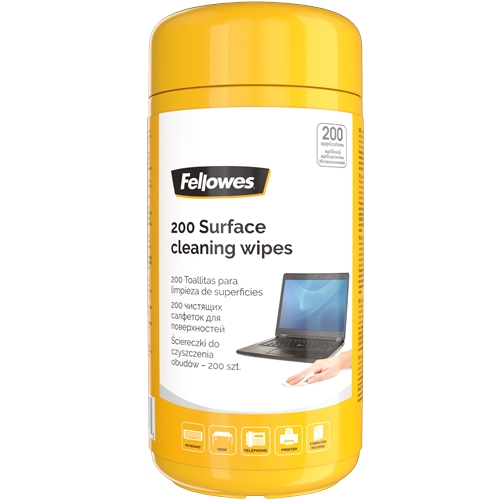 Fellowes Lot de 200 lingettes nettoyantes pour surfaces