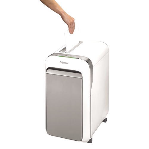 Fellowes LX221 Destructeur de papier manuel Micro-Cut - Détruit jusqu'à 20 feuilles - 30L - Blanc