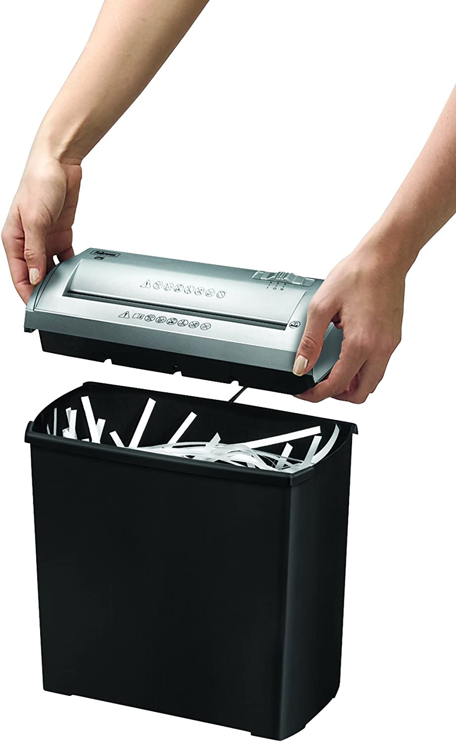 Fellowes Trito 2S Déchiqueteuse manuelle - Détruit jusqu'à 5 feuilles - 11 litres - Couleur noir/gris