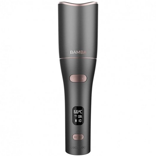 Fer à boucler sans fil Cecotec Bamba SurfCare 750 Travel Magic Waves - Céramique - Réglage de la température et du temps - Ecran LCD - Autonomie 50min - Sac thermo-résistant