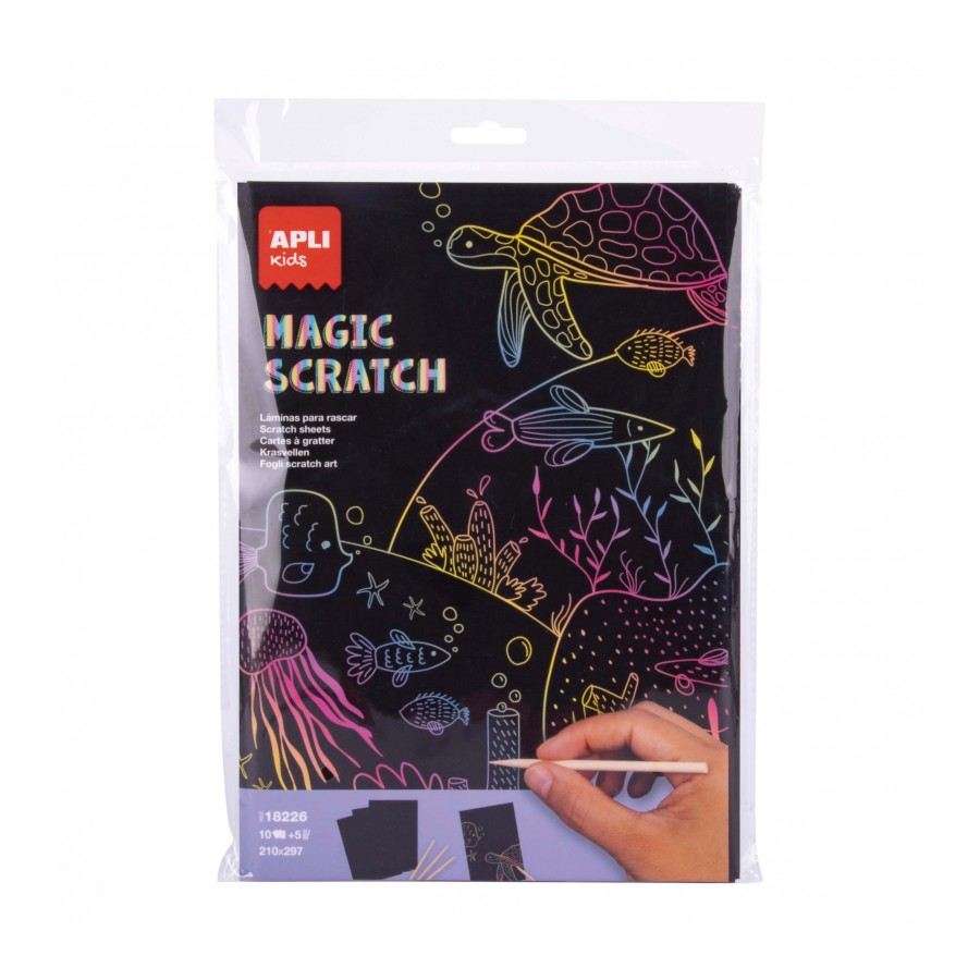  Apli Magic Scratch A4, Lot de 10, Multicolore
