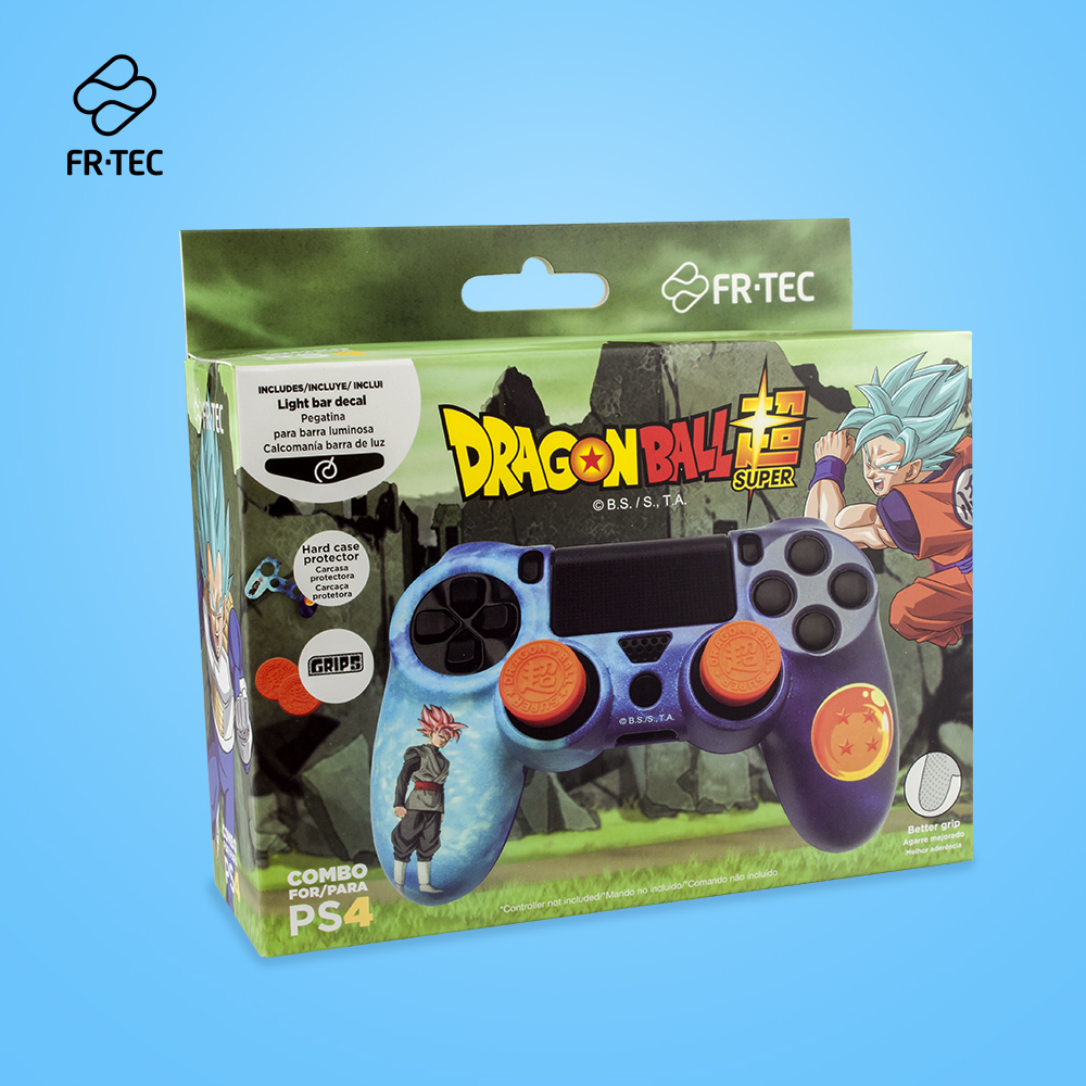 FR-TEC Combo Pack Étui de Protection Rigide + Dragon Ball Super Finger Grip Grips - Autocollant LED - Différentes Couleurs