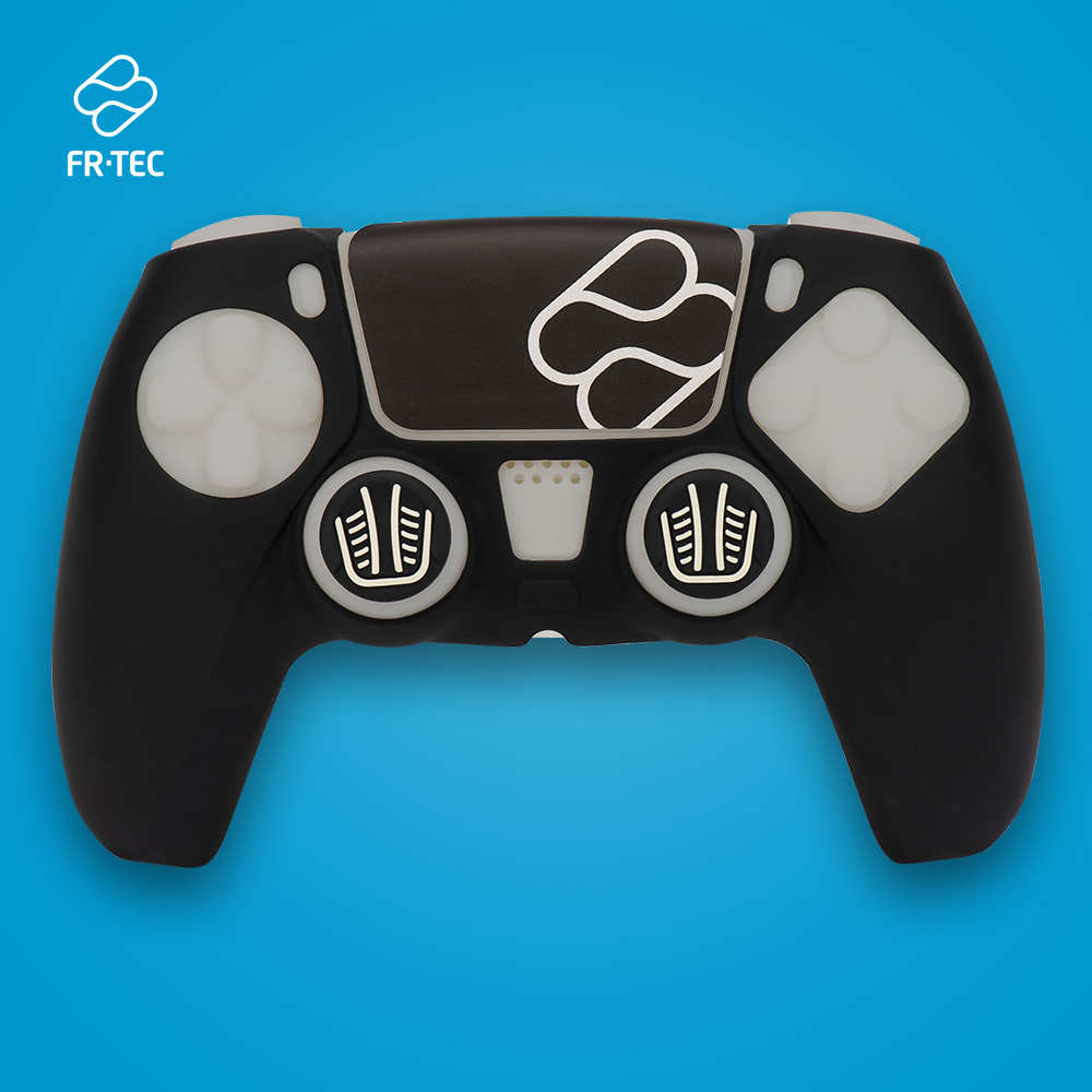 FR-TEC Coque en silicone + poignées pour joysticks Kit Dualsense personnalisé pour PS5 - Améliore le toucher et évite la transpiration des mains - Protection et installation facile - Meilleure adhérence - Comprend un autocollant pour pavé tactile - C