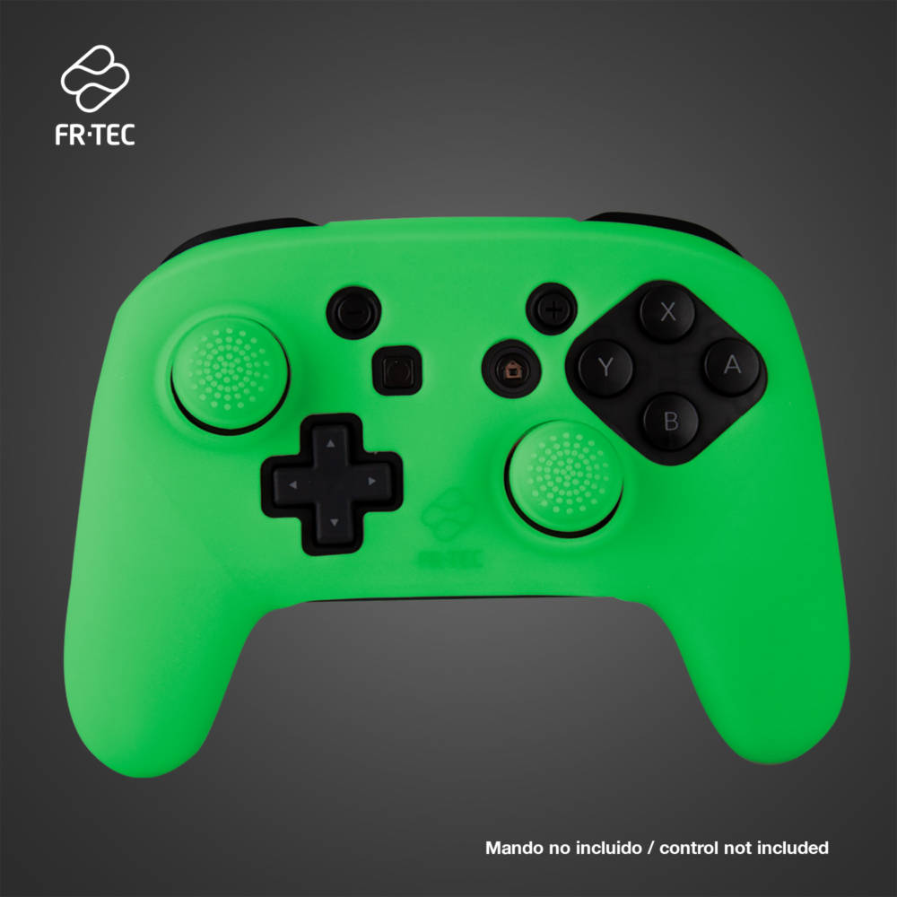FR-TEC Coque en silicone pour manette Nintendo Switch Pro Kit personnalisé phosphorescent – Poignées en silicone pour améliorer la prise en main – Brille dans le noir – Couleur verte