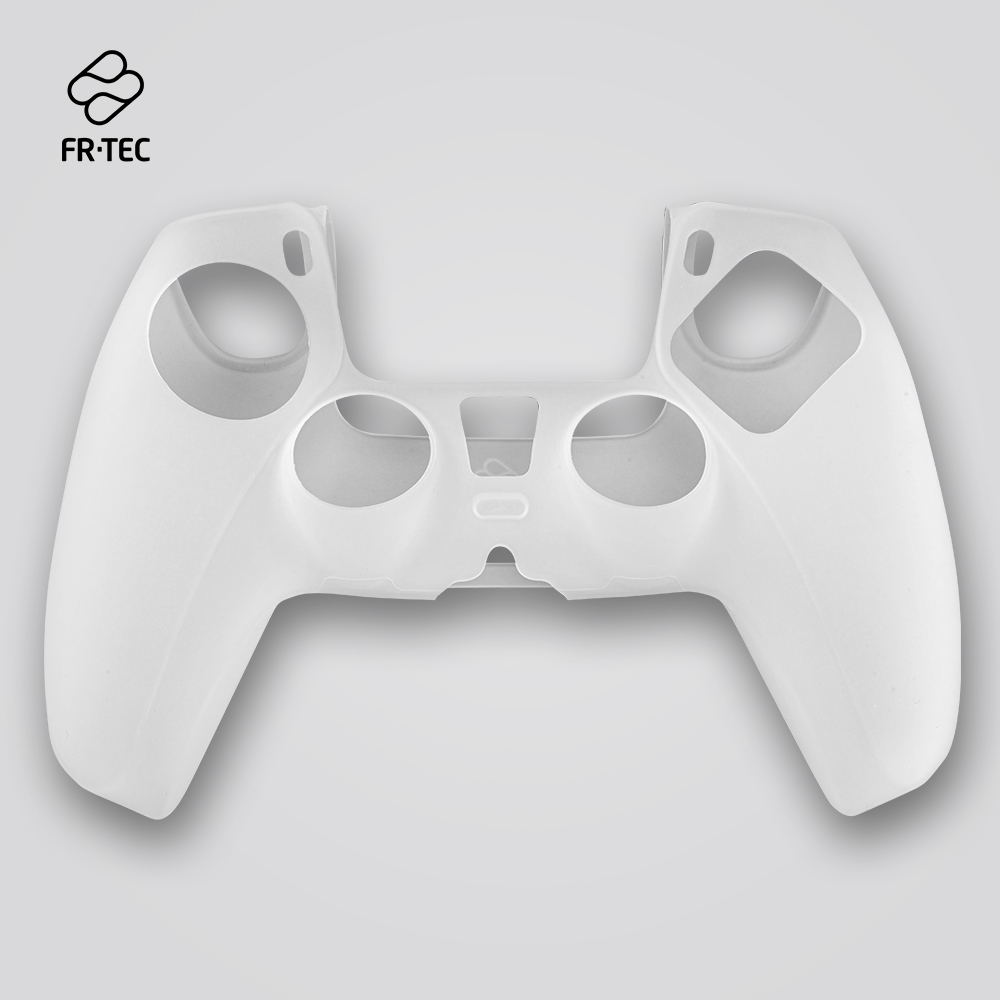 FR-TEC Coque en Silicone Transparente + Grips pour Dualsense PS5 - Protection sans altérer l'apparence - Améliore la prise en main et évite la transpiration des mains - Comprend des poignées pour joysticks - Couleur Gris