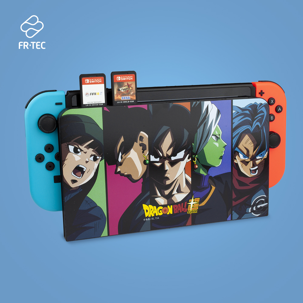 FR-TEC Dock Cover Dragon Ball Super - Protection pour Dock Console Nintendo Switch - Évite les Rayures sur l'écran - Emplacements pour 6 Jeux - Différentes Couleurs