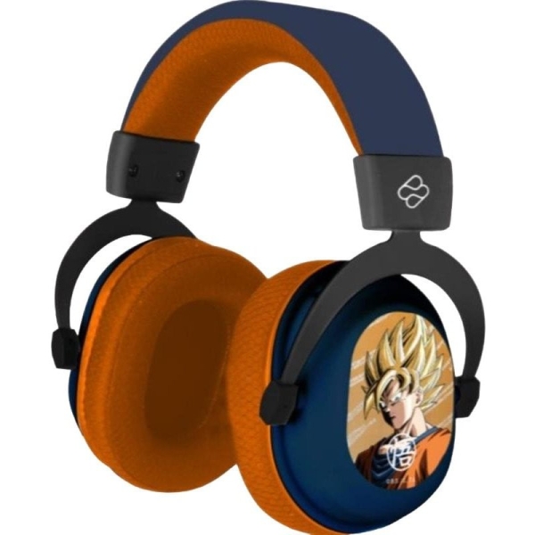 FR-TEC Dragon Ball Trimode Casque de jeu avec microphone intégré - Bluetooth, USB 2,4 GHz et prise 3,5 - Bandeau réglable - Oreillettes rembourrées - Éclairage LED RVB - Couleur bleu/orange