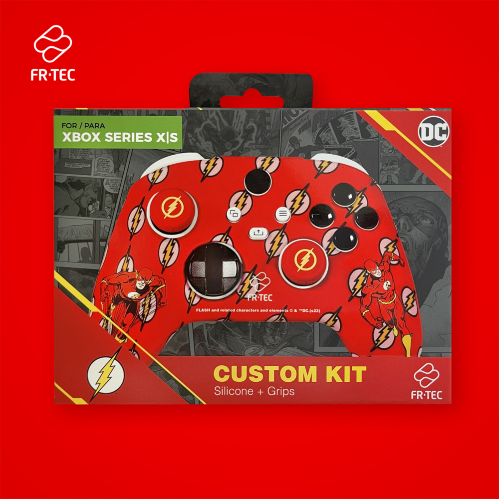 FR-TEC Ensemble coque et poignées en silicone pour manette Xbox Series X/S - Design Flash - Lisse et velouté - Poignées en relief pour une meilleure adhérence - Couleur rouge