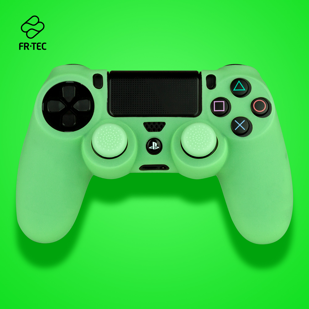 FR-TEC Étui de Protection + Poignées Antidérapantes Glow in The Dark pour Dualshock - Glow in the Dark - Couleur Vert