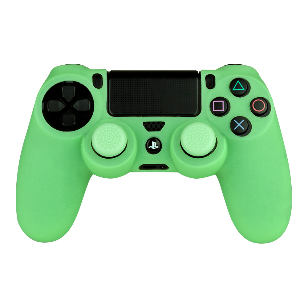 FR-TEC Étui de Protection + Poignées Antidérapantes Glow in The Dark pour Dualshock - Glow in the Dark - Couleur Vert