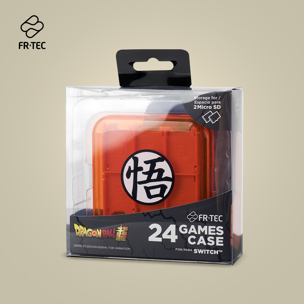 FR-TEC Étui de Transport pour Jeux Nintendo Switch - Design Officiel Dragon Ball Super - Capacité pour 24 Jeux et 2 MicroSD - Plastique résistant - Couleur Orange