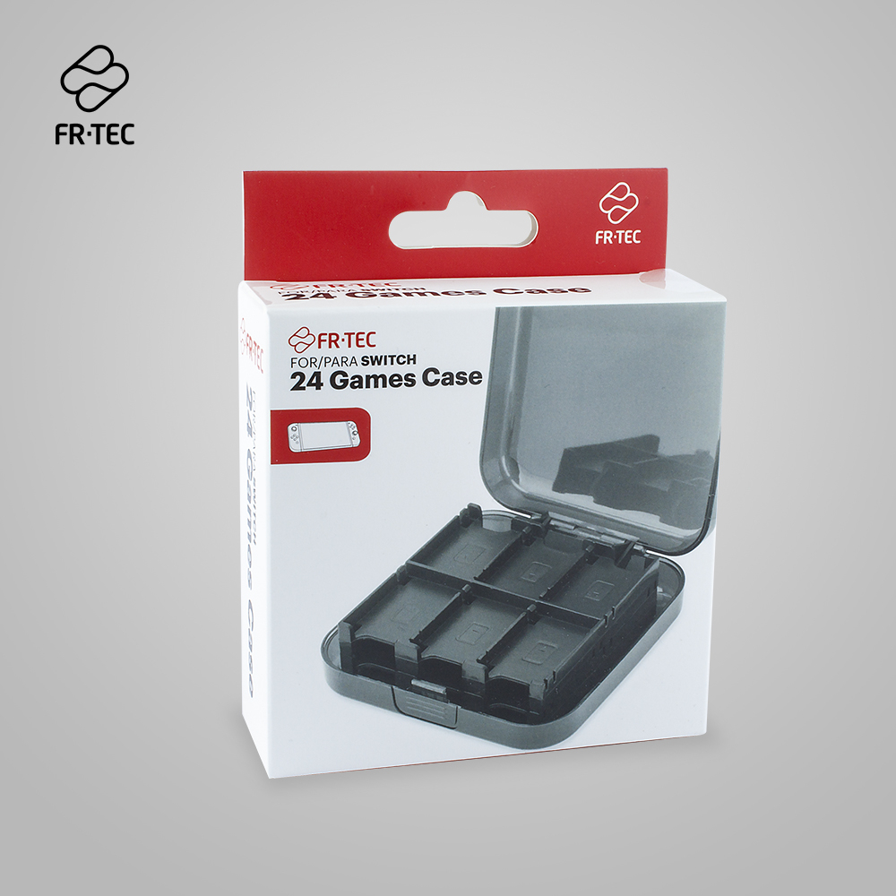 FR-TEC Étui de Transport pour Jeux Switch - Protection et Rangement pour 24 Cartouches et 2 Cartes MicroSD - Personnalisable et Bien Rangé - Couleur Noir