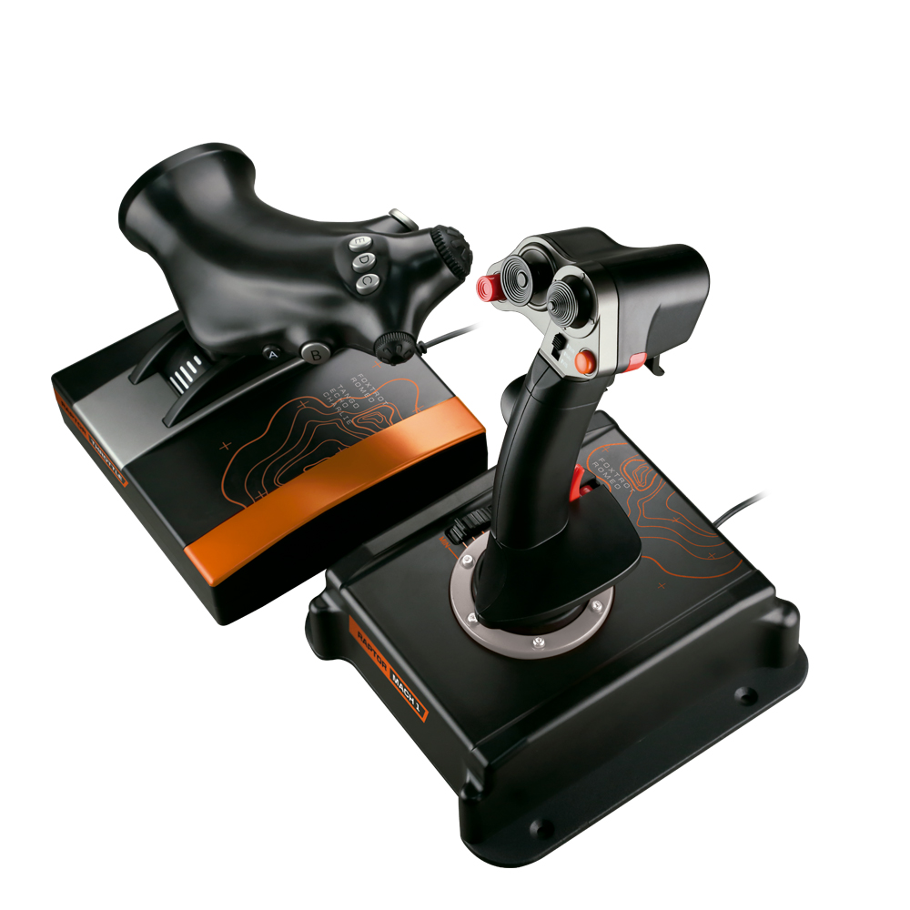 FR-TEC Levier et Accélérateur Raptor Mach1 Hotas Compatible PC - Joystick et Accélérateur - Contrôle de Vitesse - Configuration Personnalisée - 3 Switch Mémoire - Capteur Electromagnétique - Couleur Noir