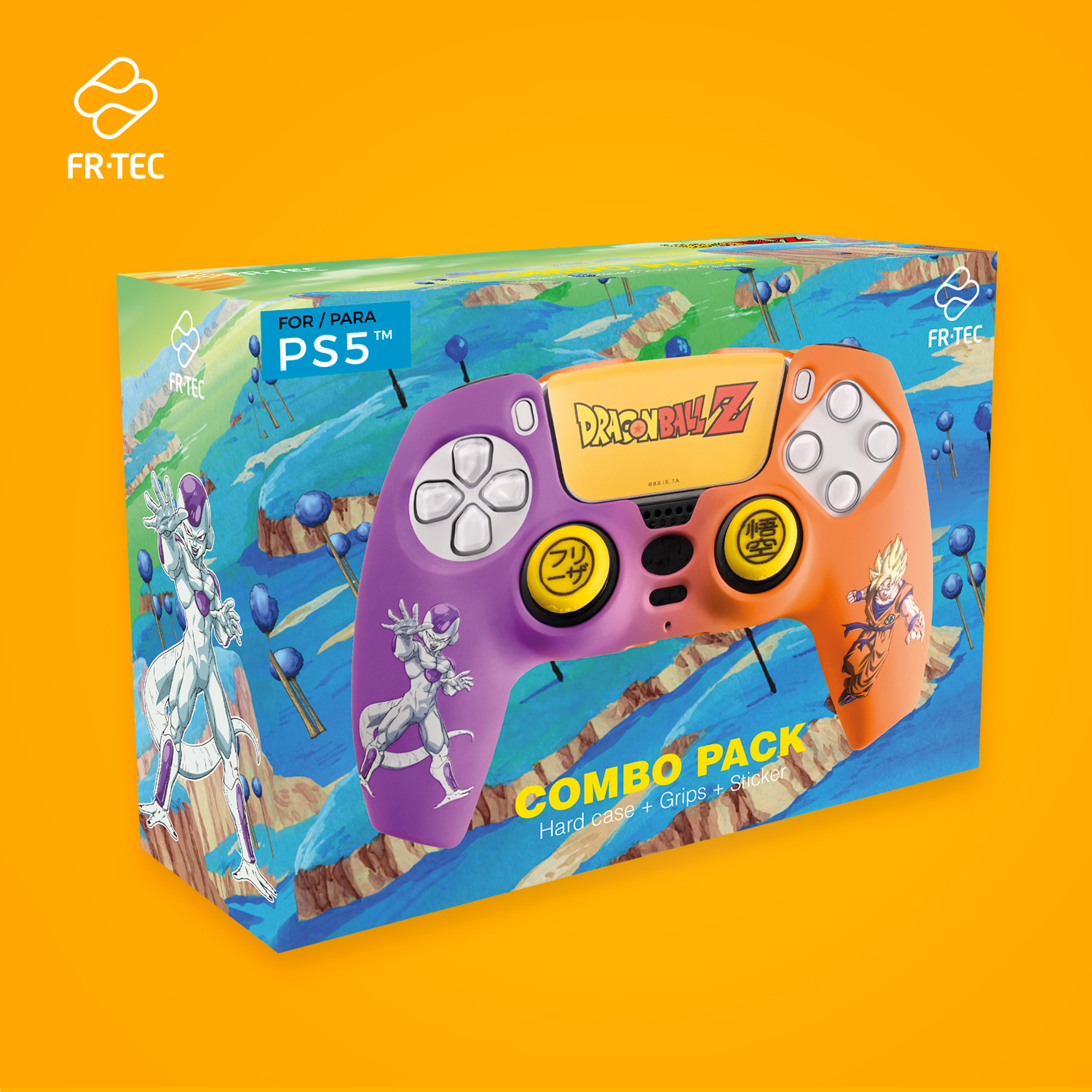 FR-TEC Pack Coque Rigide Dragon Ball Z Namek + Poignées + Autocollant pour Xbox Series