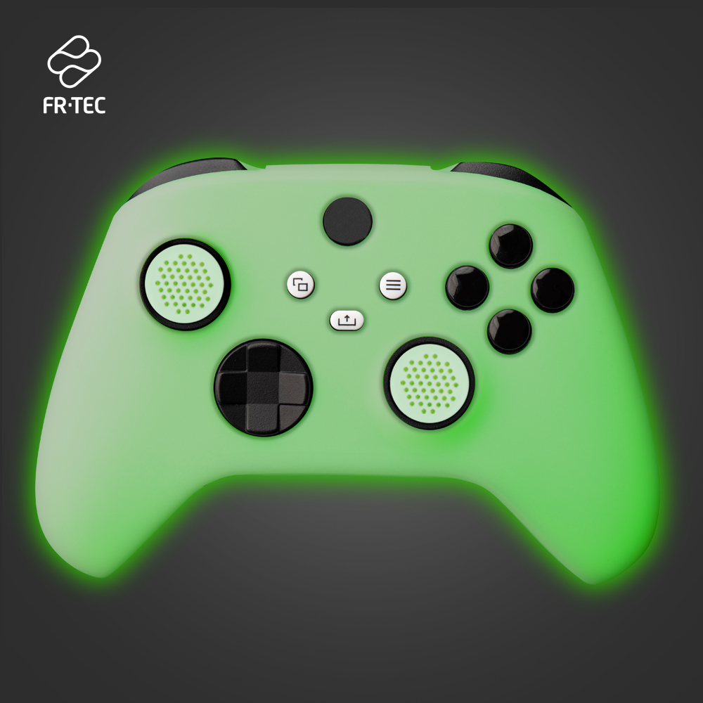 FR-TEC Xbox Glow in The Dark Coque en silicone – Poignées incluses – Glow in the Dark – Couleur verte