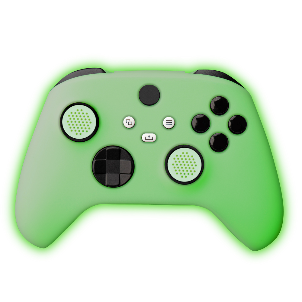 FR-TEC Xbox Glow in The Dark Coque en silicone – Poignées incluses – Glow in the Dark – Couleur verte