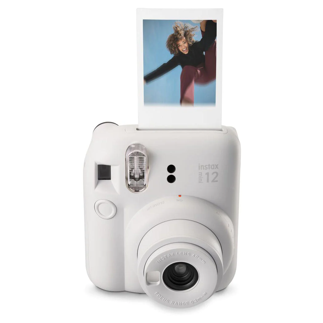 Fujifilm Instax Mini 12 Clay White Instant Camera - Taille d'image 62x46mm - Flash automatique - Exposition automatique - Mini miroir pour selfies - Mode gros plan
