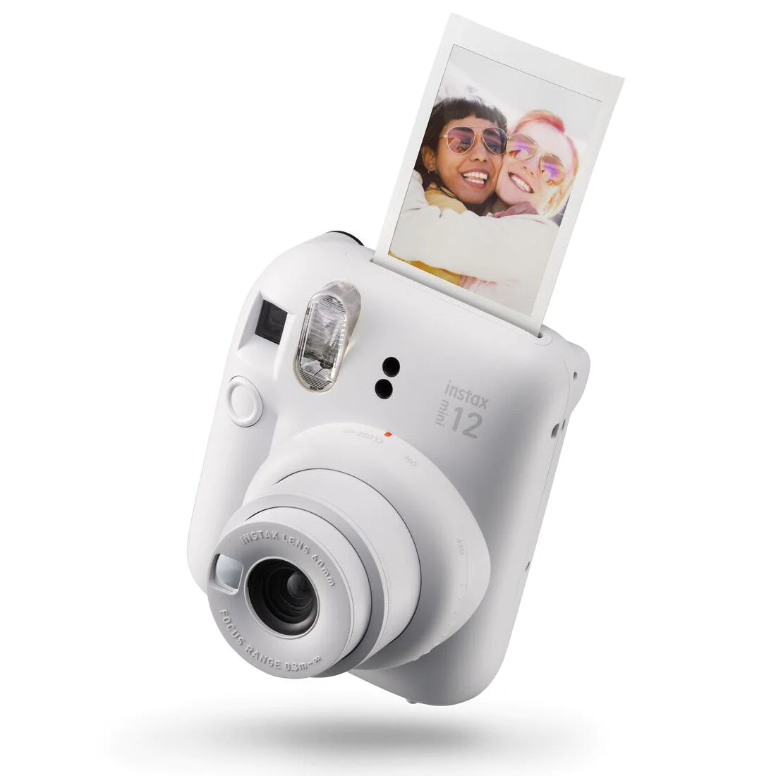 Fujifilm Instax Mini 12 Clay White Instant Camera - Taille d'image 62x46mm - Flash automatique - Exposition automatique - Mini miroir pour selfies - Mode gros plan