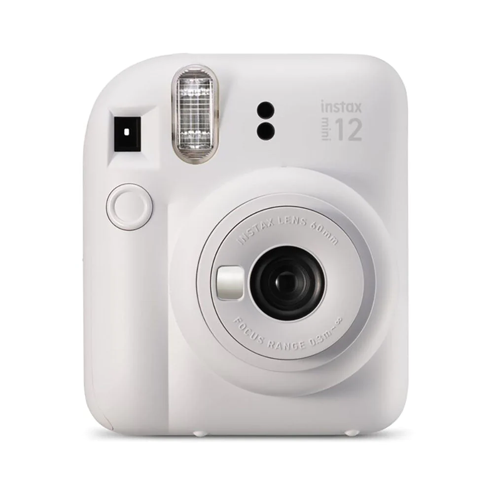 Fujifilm Instax Mini 12 Clay White Instant Camera - Taille d'image 62x46mm - Flash automatique - Exposition automatique - Mini miroir pour selfies - Mode gros plan