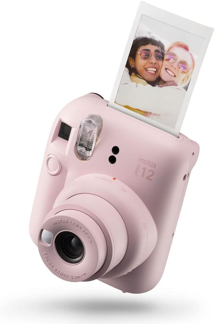 Fujifilm Pack Best Memories Instax Mini 12 Appareil photo instantané Blossom Pink + Instax Mini Film 10 unités. + 3 Cadres Photo - Taille de l'image 62x46 mm - Flash Auto - Exposition Automatique - Mini Miroir pour Selfies - Mode Gros Plan