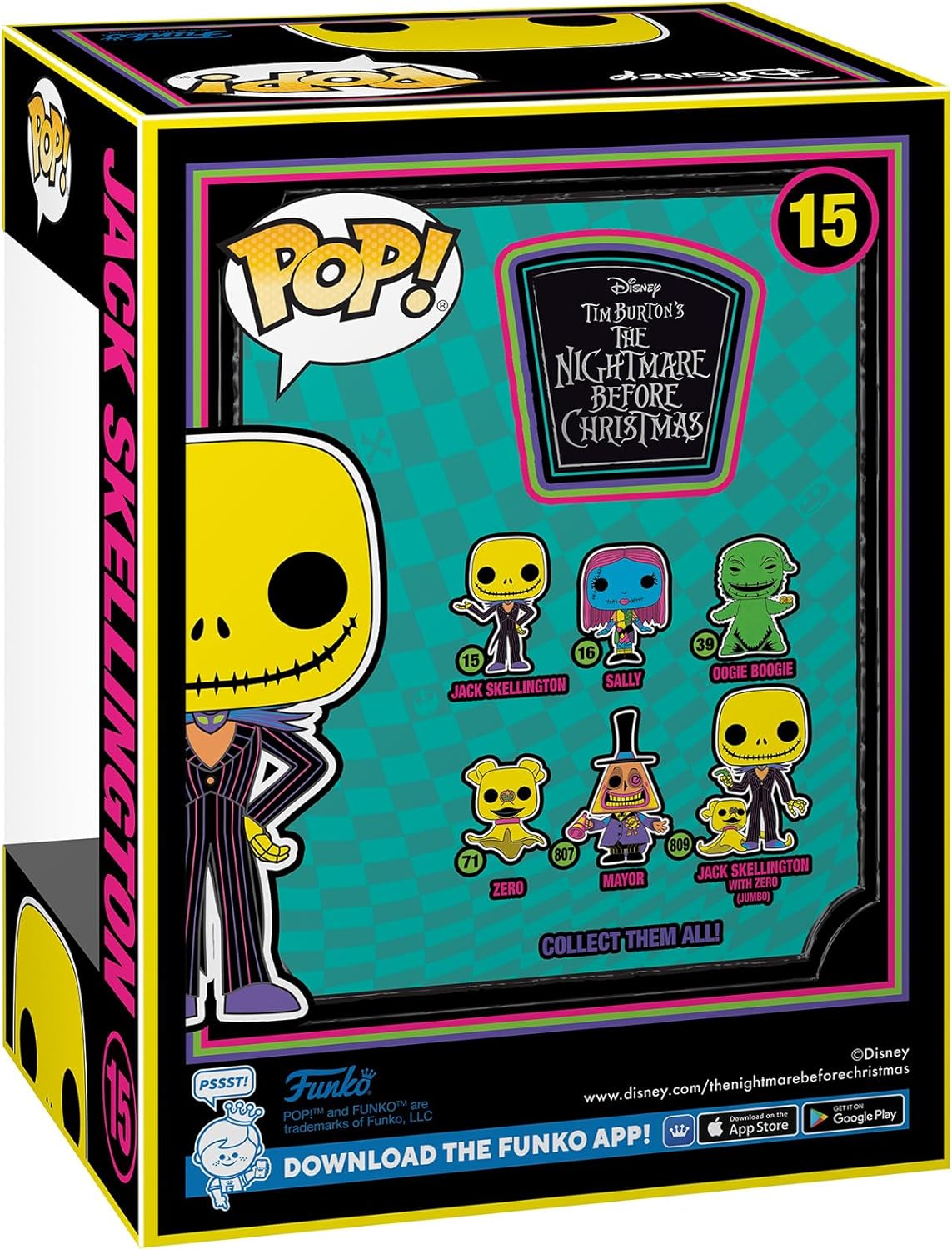Funko Pop Disney L'Étrange Noël de Monsieur Jack Blacklight - Figurine Vinyle - Hauteur 9,5cm env.