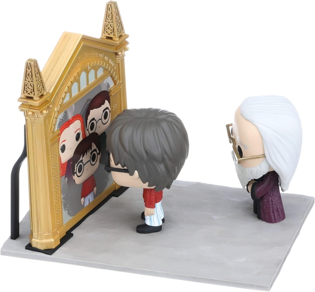 Funko Pop Moment Harry Potter Harry Potter et Albus Dumbledore avec le miroir du Erised - Ensemble de figurines en vinyle - Hauteur 10,5 cm, Largeur 20 cm environ.