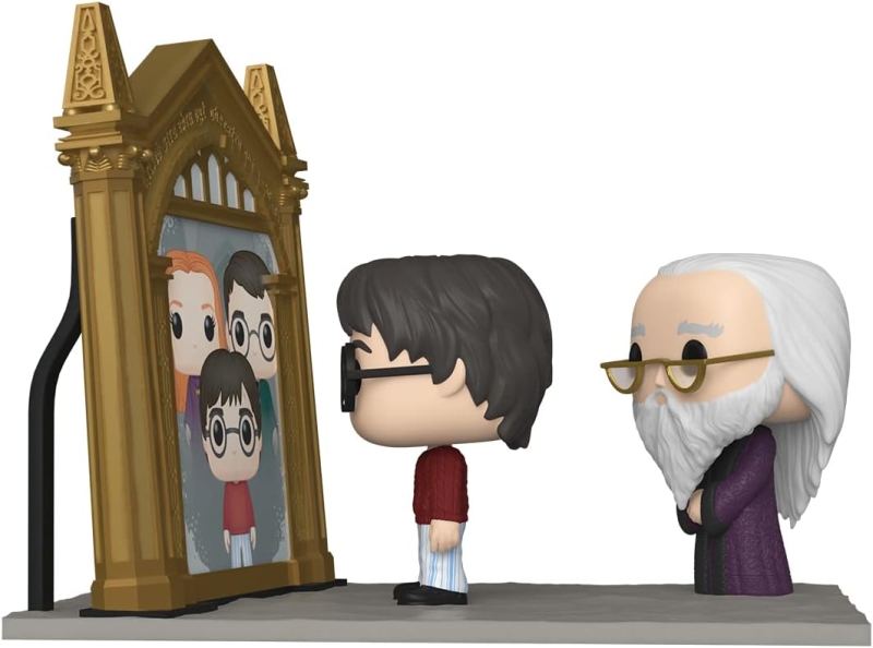 Funko Pop Moment Harry Potter Harry Potter et Albus Dumbledore avec le miroir du Erised - Ensemble de figurines en vinyle - Hauteur 10,5 cm, Largeur 20 cm environ.