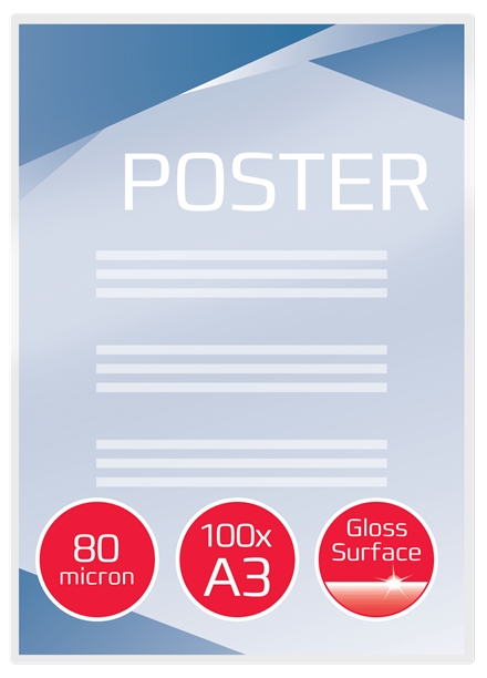 GBC Pack 100 Portfolios Plastification A3, Brillants, 80 Microns