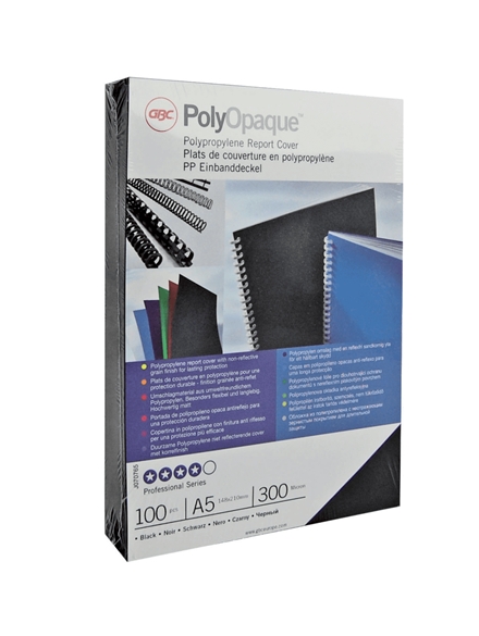 ✓ GBC PolyOpaque Pack de 100 Couvertures de Reliure A4 - 300