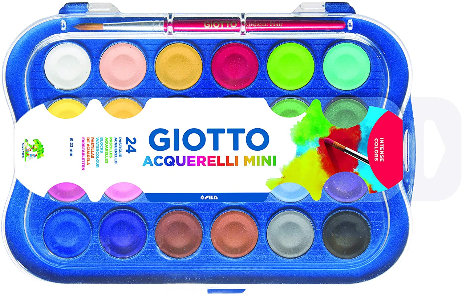 Giotto Lot de 24 Mini Aquarelles 23mm