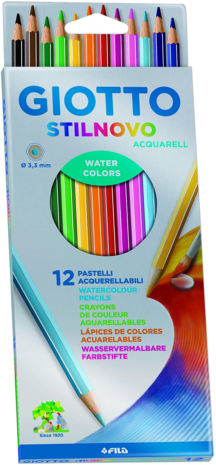 Giotto Stilnovo Acquarell 12 Crayons Hexagonaux